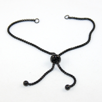 11.5cm Partially Finished Bracelet - 304 Stainless Steel - Black