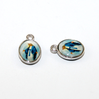 15mm x 10mm Holy Medal - Virgin Mary - Platinum