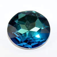 1201 - Flat Chaton Round Stone 27mm - Bermuda Blue - Foil