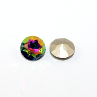 1202 - Flat Chaton Round Stone - Round Back 8mm - SS39 - Vitrail Medium - Foil - Pack of 4