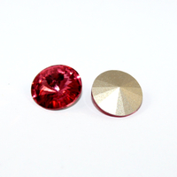 12mm 1122 Rivoli - Rose - Foil - Pack of 2