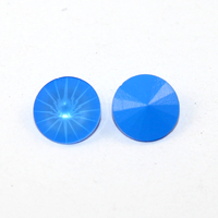 12mm 1122 Rivoli - Sapphire Satin - Lacquer Bottom - Pack of 2