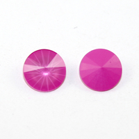 12mm 1122 Rivoli - Fuchsia Satin - Lacquer Bottom - Pack of 2