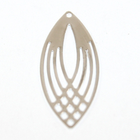 Geometric Teardrop Filigree Pendant - Silver