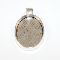 30mm x 20mm Oval Cabochon Setting Pendant - Platinum