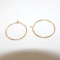 30mm 304 Stainless Steel Hoop Earring - Pair - Bright Gold - 10 Pairs