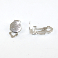10mm Flat Pad Clip On - Pair - Silver