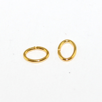 5mm x 7mm Copper Oval Jump Ring - Bright Gold
