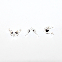 4mm x 7mm Calotte Cover with 2 Closed Loops - Silver - Bag of 20