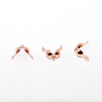 4mm x 7mm Calotte Cover with 2 Closed Loops - Rose Gold - Bag of 20