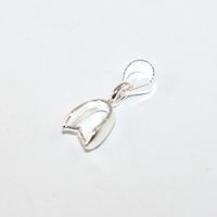 17mm x 6mm Pinch Bail with Hanger - Silver