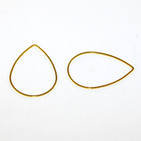 31mm x 22mm Closed Drop Copper Linking Ring - Bright Gold