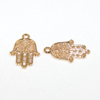 20mm x 15mm Hamsa Hand - 2 Pieces - Light Gold