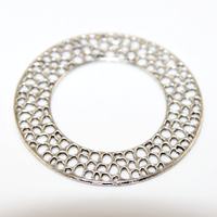 49mm Carved Wreath Pendant - Platinum
