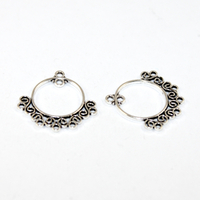 24mm x 24mm Scroll Earring Connector - 2 Pieces - Platinum