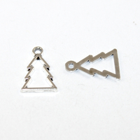 17mm x 12mm Christmas Tree Charm - 2 Pieces - Platinum