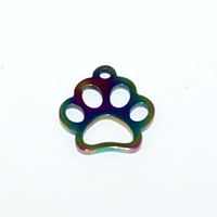 Paw Print Charm - 304 Stainless Steel - Rainbow