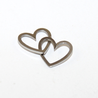 Pair of Hearts 304 Stainless Steel Interlocking Charm