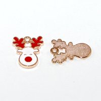 16mm x 12mm Reindeer Charm - Vanilla & Pale Gold - 2 Pieces