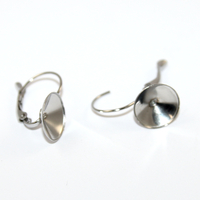 12mm 1122 Rivoli Leverback Ear Hook - 304 Stainless Steel - Pair