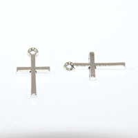 18mm x 10mm Cross Charm - 2 Pieces - Platinum