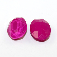 4120 - Oval 13mm x 18mm - Fuchsia Satin - Lacquer - Pack of 2