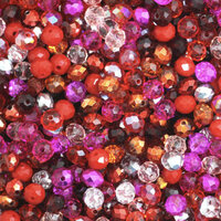 4mm x 6mm Rondelle Beads - Red Mix - 50 Piece Bag
