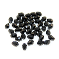 5mm x 7mm Jet Faceted Tear Drop Bead - 20 Piece Bag