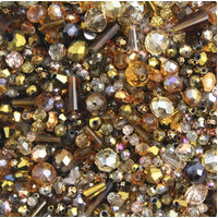 Mixed Faceted Shaped Bead - Beige Mix - 8gm Bag