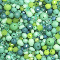 Mixed Faceted Shaped Bead - Turquoise Mix - 8gm Bag