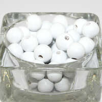 12mm Round Wood Beads - White - Bag of 50