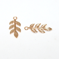 20mm x 30mm Leaf Charm - Pale Gold - 2 Pieces