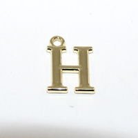16mm Letter Charm - H - Pale Gold