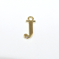 16mm Letter Charm - J - Pale Gold