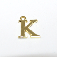 16mm Letter Charm - K - Pale Gold