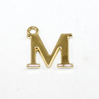 16mm Letter Charm - M - Pale Gold