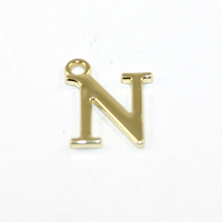 16mm Letter Charm - N - Pale Gold