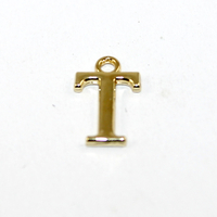 16mm Letter Charm - T - Pale Gold