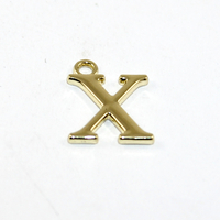 16mm Letter Charm - X - Pale Gold