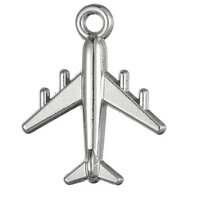 Plane Charm - 2 Pieces - Platinum