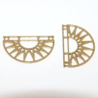Deco Sun Semi Circle Brass Charm 
