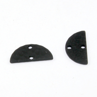 7mm x 15mm Half Moon Hammered Connector - Black