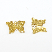 9mm x 12mm Textured Butterfly Copper Charm - Bright Gold - 2 Pieces