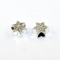 11mm Snowflake Euro Bead - Platinum