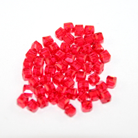4mm Light Siam Crystal Cube - 50 Piece Bag