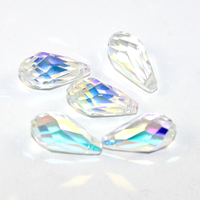 10mm x 20mm Briolette Pendant - Crystal AB - 4 Piece Bag