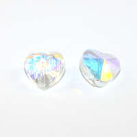 14mm Heart Bead - Crystal AB - 4 Piece Bag