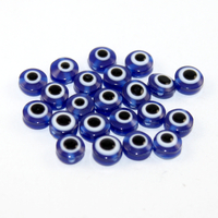8mm Dark Blue Evil Eye Coin Bead - Bag of 50