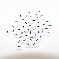 White & Black 'I' 7mm Alphabet Acrylic Flat Round Bead - 20 Piece Bag