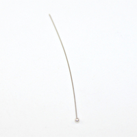 50mm 925 Sterling Silver Ball Head Pin - Pair